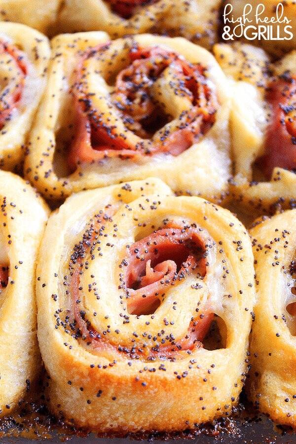 Baked Ham And Cheese Roll-Ups