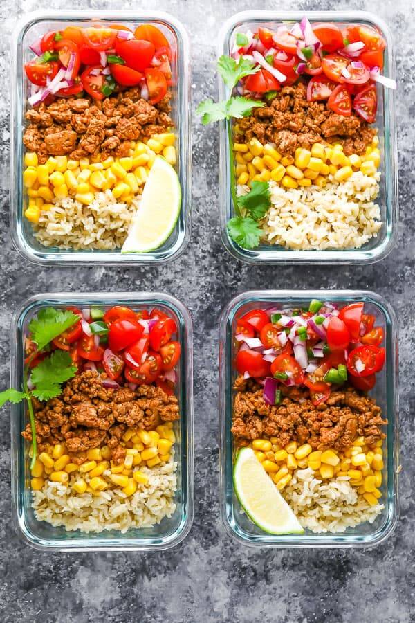 Turkey Taco Meal Prep Bowls