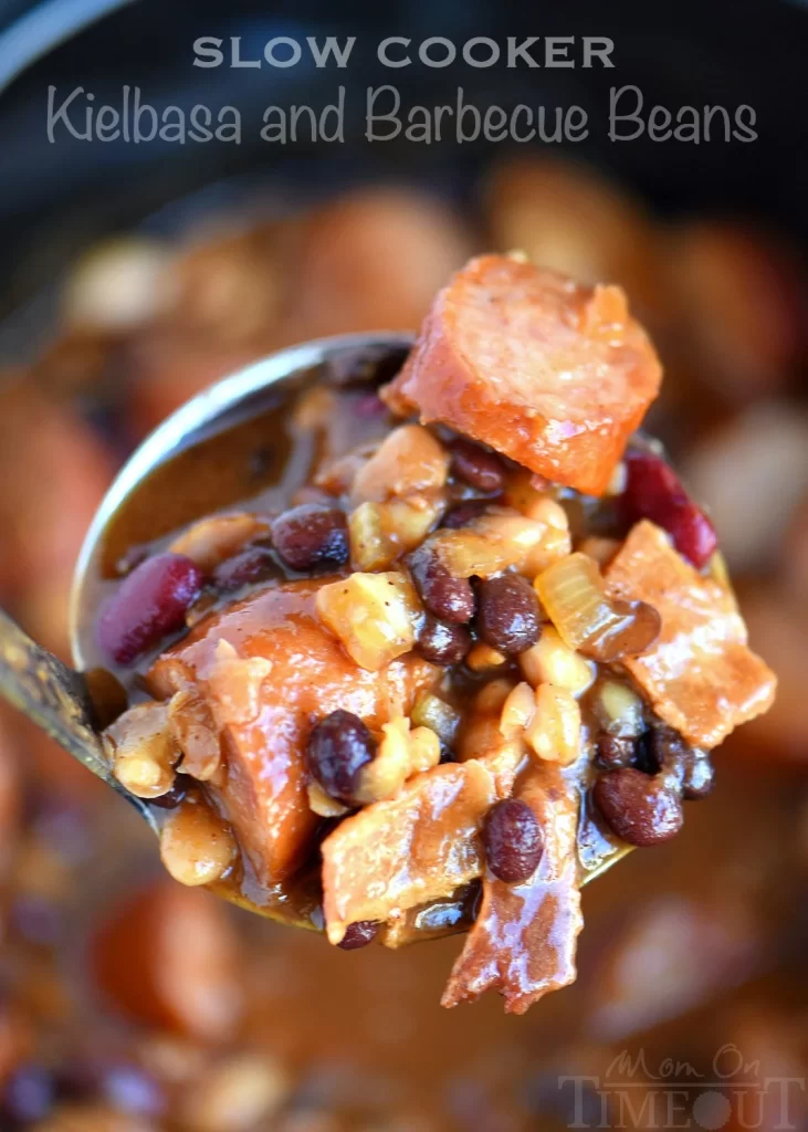 Slow Cooker Kielbasa And Barbecue Beans
