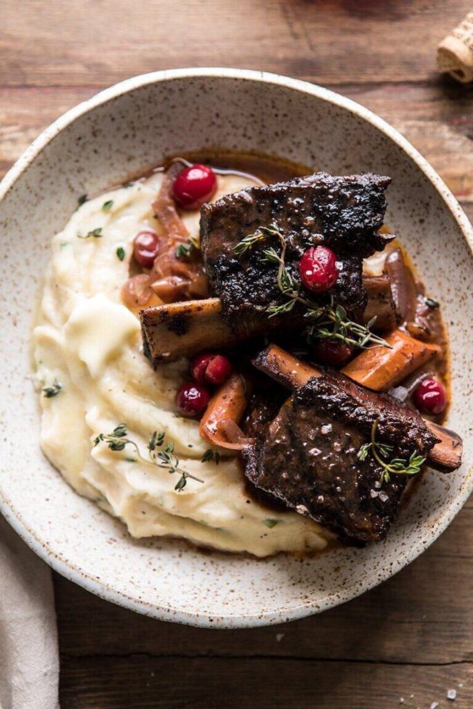 35. Red Wine Cranberry Braised Short Ribs